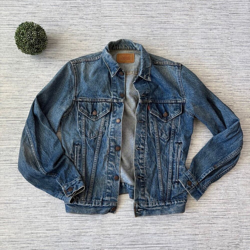 Vintage 1985 Levi's 70506 Type III Trucker Denim Jacket 38L Made in USA Side Poc